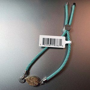 Gold Druzy Adjustable Satin Cord Bracelet